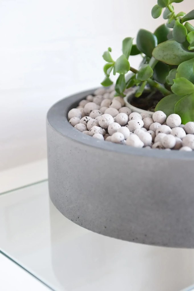 Miska na dekorácie CIRCULO, sklolaminát, Ø 30 cm, sivá