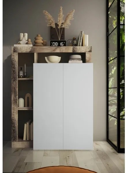 Skriňa LENOR biela/javor