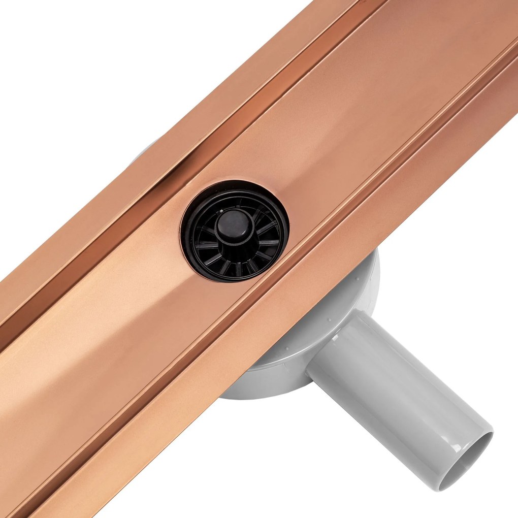 Rea Neo Pure Pro, lineárny odtokový žľab 2v1 s 360stupňovým sifónom 80cm, medená kartáčovaná, REA-G8022