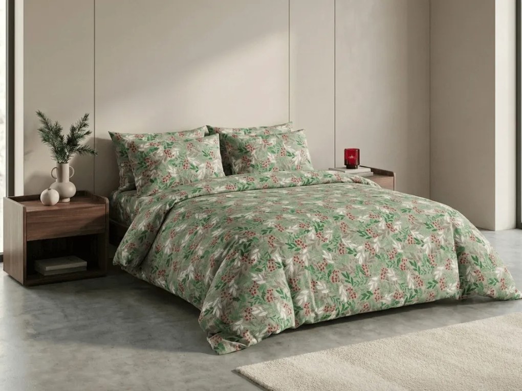 Flanelové obliečky PINEFLOR zelené Rozmer obliečky: 70 x 90 cm | 140 x 200 cm