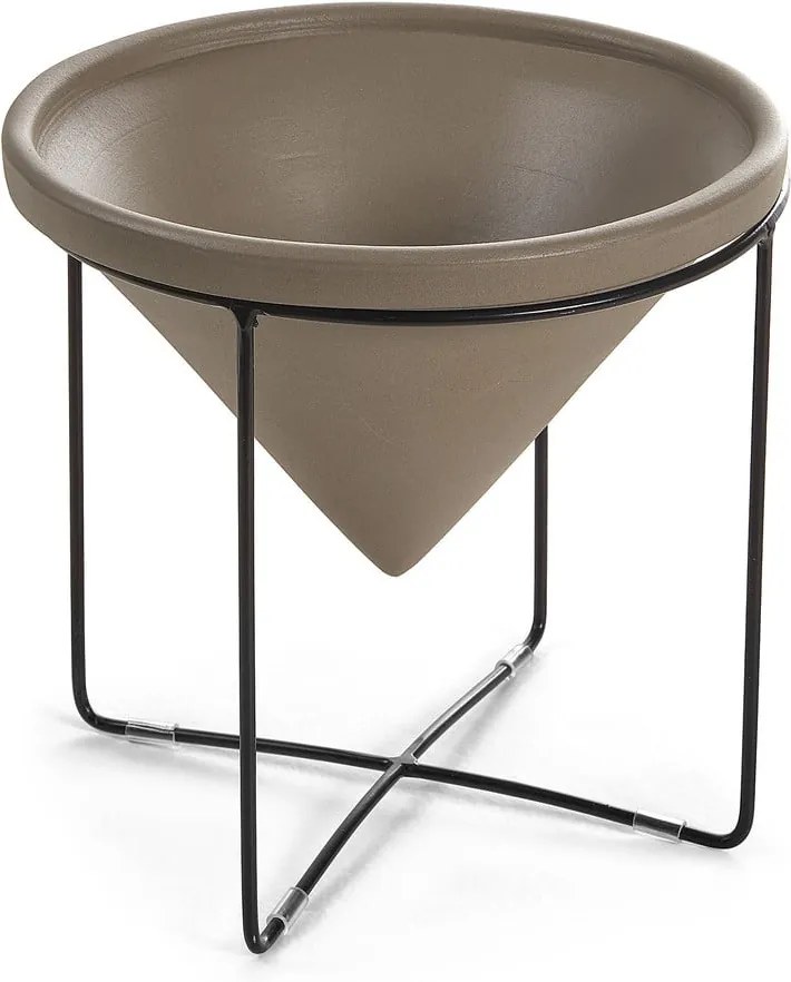 Hnedý kvetináč v stojane La Forma, výška 20 cm