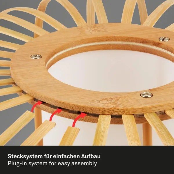 Briloner 1759011 - Stojacia lampa 1xE27/10W/230V bambus/čierna