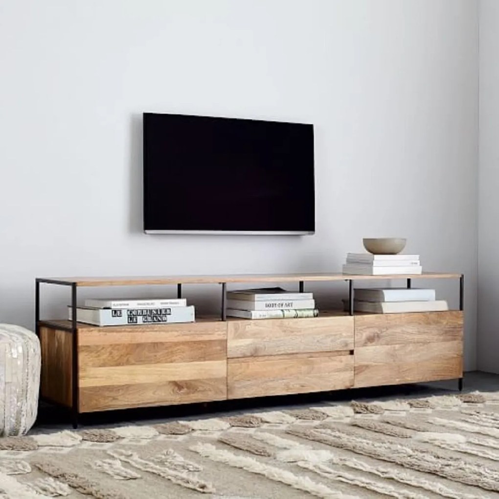 furniture-nabytek.cz - TV stolík masív kov a dreva mango 160x60x45