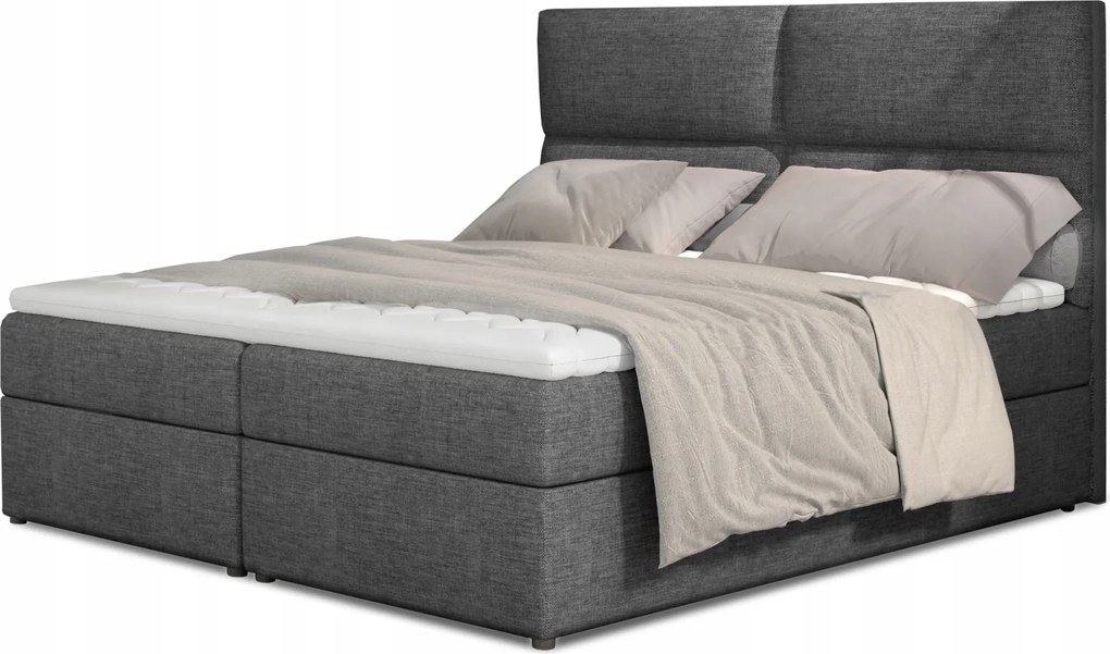 Manželská posteľ 160cm Amebra (svetlosivá) (s matracmi a úl. priest.)