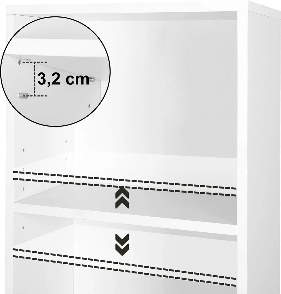 SONGMICS Knihovna LBC104W, biela