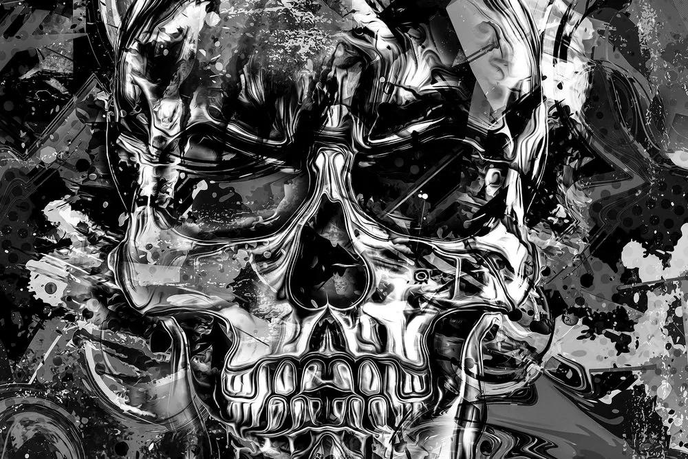Obraz umelecká lebka v čiernobielom prevedení Varianta: 120x80