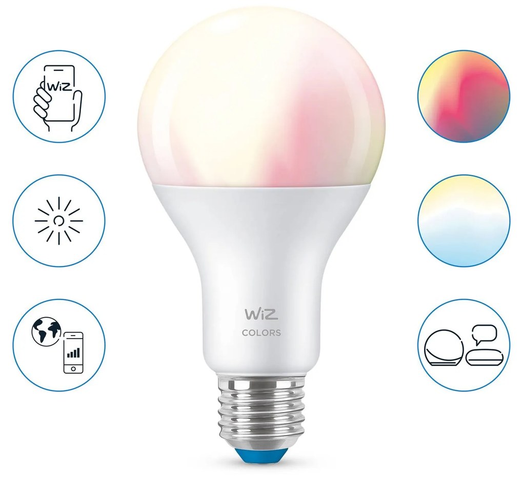 WiZ A67 LED žiarovka Wi-Fi E27 13 W matná RGB