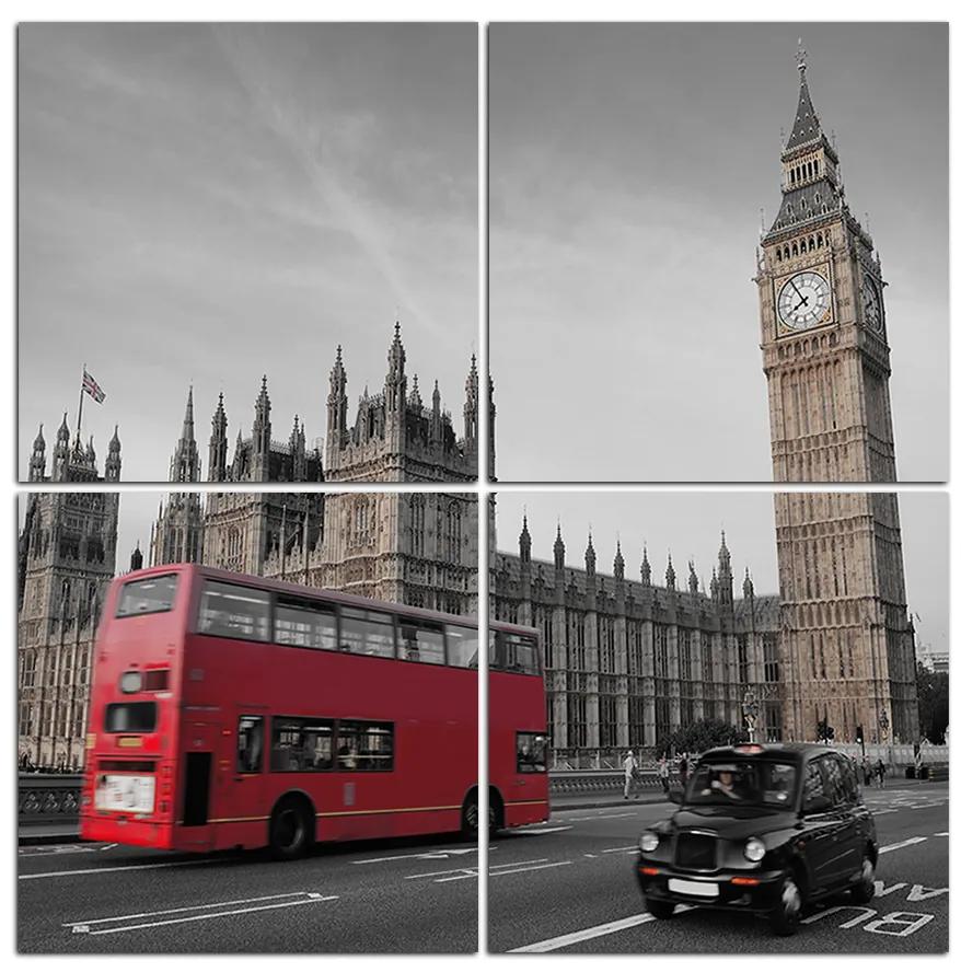 Obraz na plátne - Autobus v Londýne - štvorec 331ČD (100x100 cm)