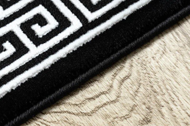 Dywany Łuszczów, Koberec behúň Gloss 6776 85 greek black/ivory, 70x200, čiernobiela, obývacia izba