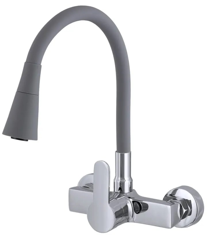 Gamma Flex 3000, nástenná drezová batéria s flexibilným ramenom, šedá-chrómová, GMA-BFXS-3000G