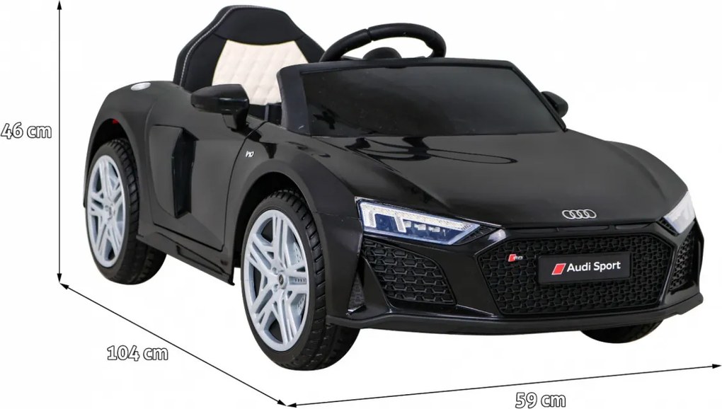 Ramiz Audi R8 LIFT Auto na batérie čierne + diaľkové ovládanie + EVA kolesá + MP3 + LED