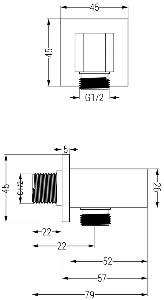 Mexen Cube DR02 podomietkový sprchový set s dažďovou sprchou 40x40 cm (6v1), chrómová, 77502DR0240-00