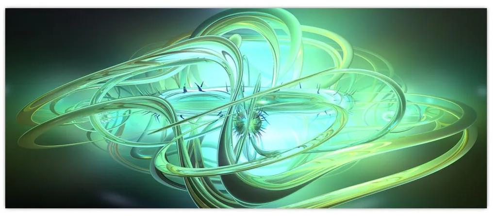Obraz zelenej abstrakcie (120x50 cm)