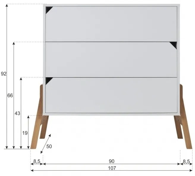 Bellamy Komoda Lotta biela/prírodná