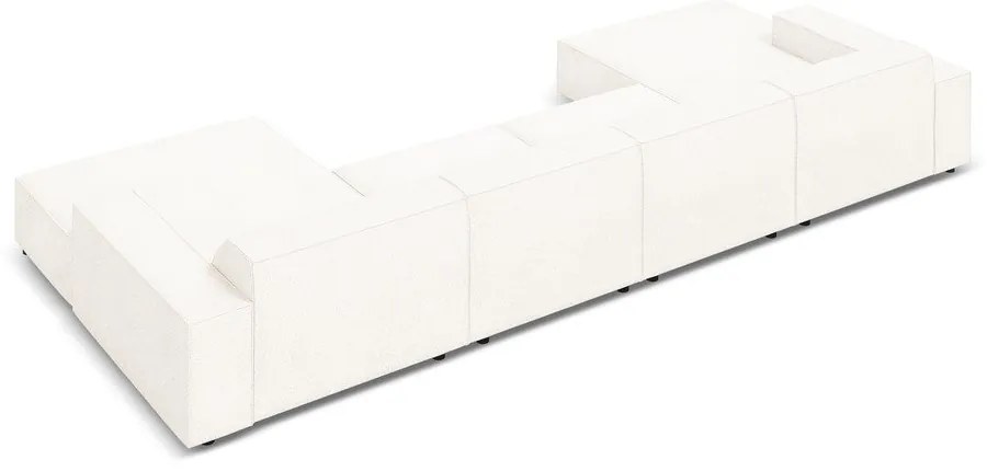 Béžová rohová pohovka z textílie bouclé (do "U") Jodie – Micadoni Home