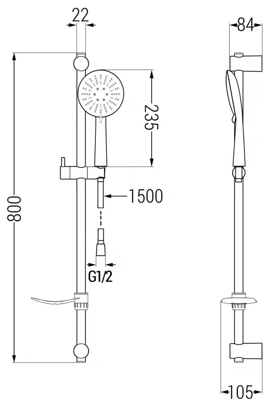 Mexen sprchový set DF67, chróm/biela, 785674582-00