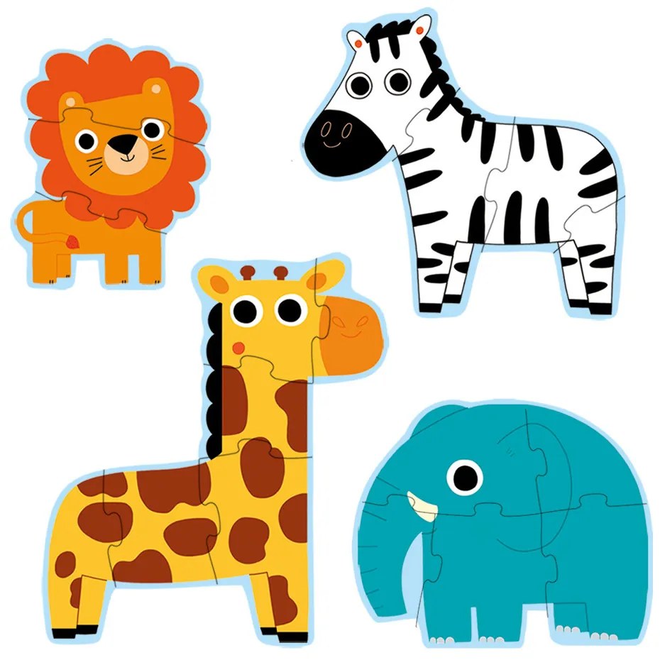 Súprava 4 puzzlí – Žirafa a spol.