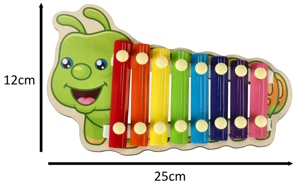 KIK Dětský dřevěný cimbál krokodýl, 8 tónů