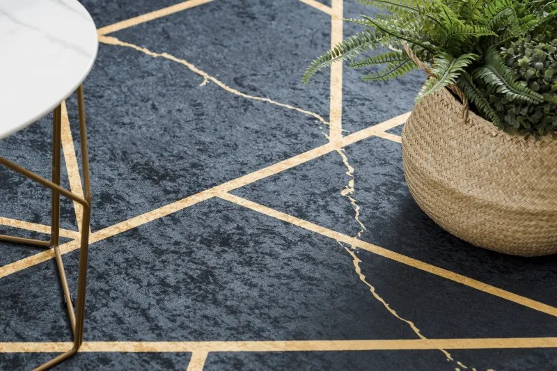 Dywany Łuszczów, Kusový koberec ANDRE Marble 1222, 120x170, čierna, chodba / predsieň