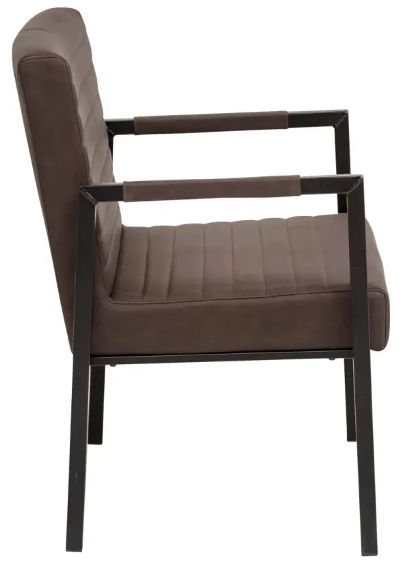 furniture-nabytek.cz - Masívne kreslo Wellington z umelej kože, hnedé – 78×61×89 cm