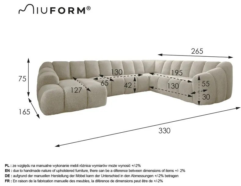Svetlosivá rohová pohovka (pravý roh/do tvaru "U") Shell – Miuform