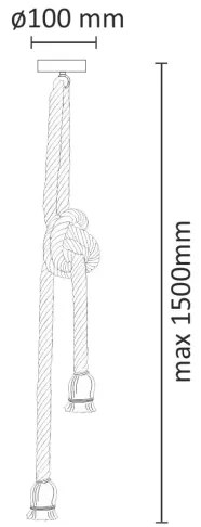 LED Luster na lanku ROPE 2xE27/10W/230V