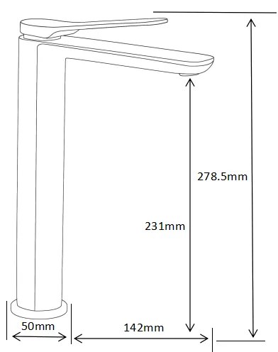 Mexen Largo - vysoká umývadlová batéria, chrómová, 73710-00