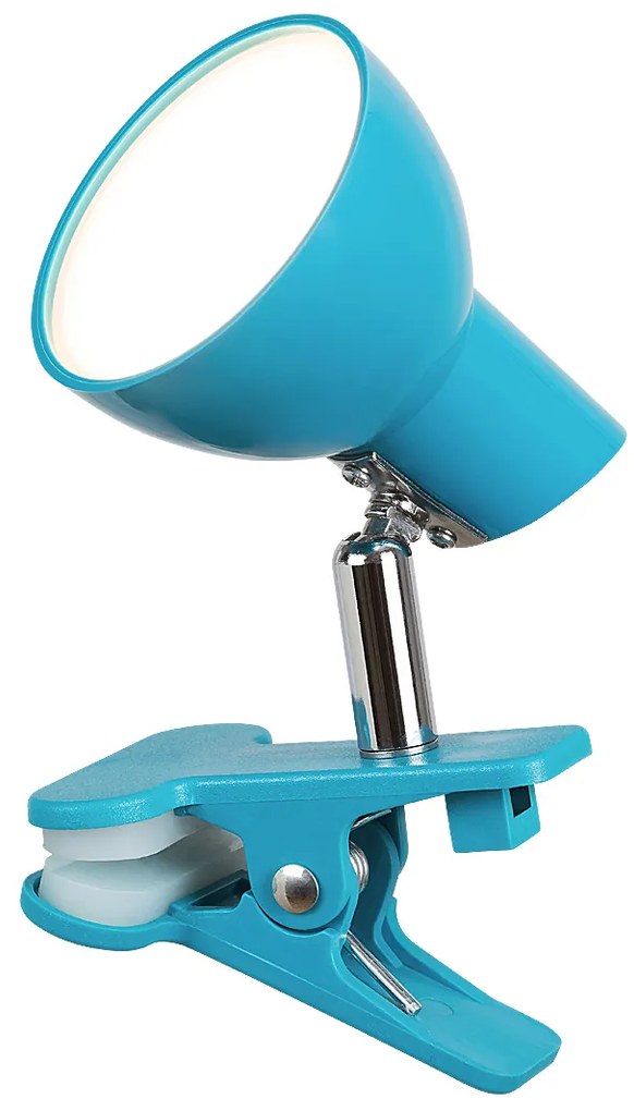 RABALUX Stolná LED lampička s klipom NOAH, 5W, teplá biela, modrá