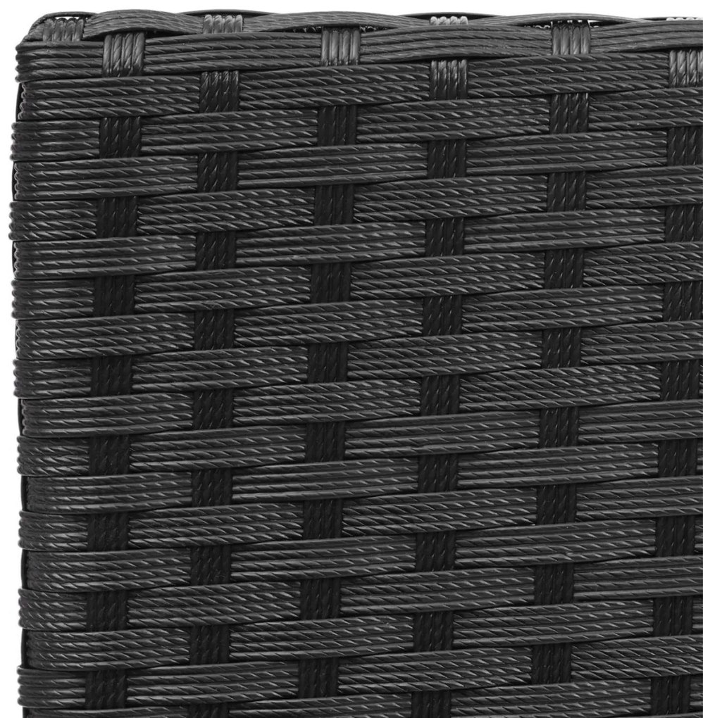 Záhradná súprava 2 kresiel, pohovky a stolíka HWC-F55 - čierna, krémové vankúše