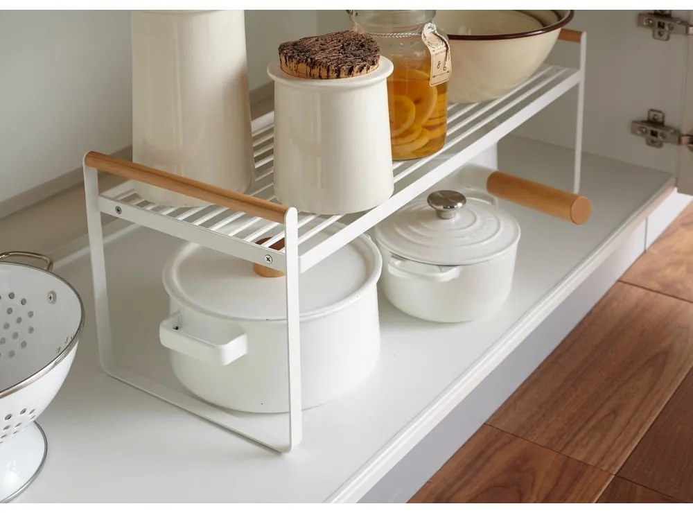 Biela kuchynská polica Yamazaki Tosca