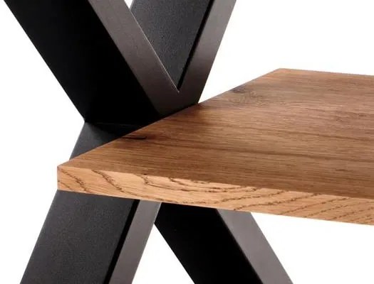 Konferenčný stolík Xiran (prirodne drevo + čierna). Vlastná spoľahlivá doprava až k Vám domov. 1048925