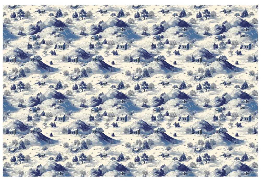 Tapeta zimná krajina s modrými horami