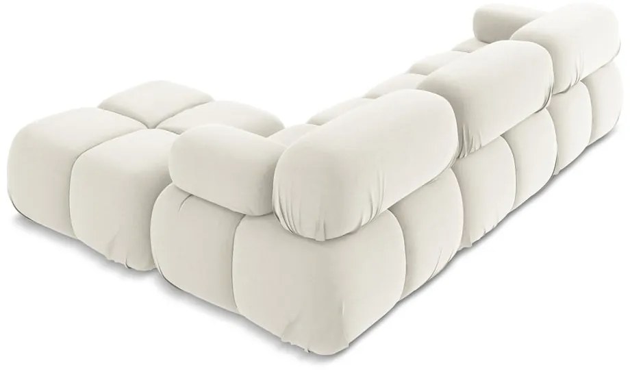 Biela zamatová modulárna rohová pohovka Lokua – Makamii