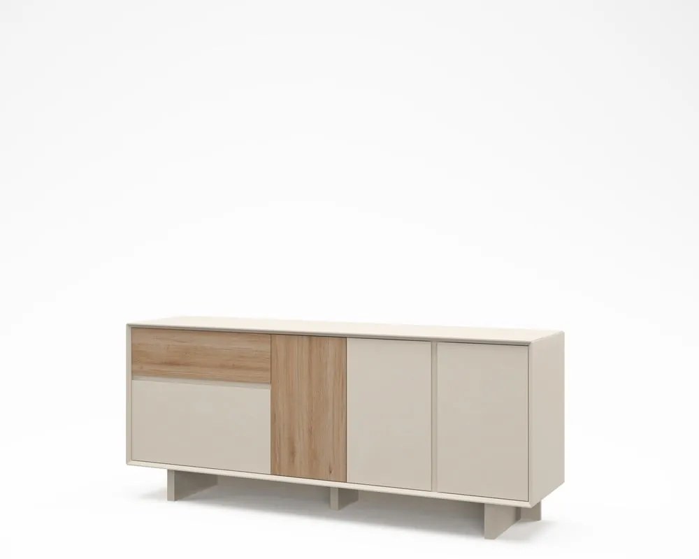 Komoda v béžovej a prírodnej farbe v dekore duba 180x76x45 cm Carpi – Marckeric