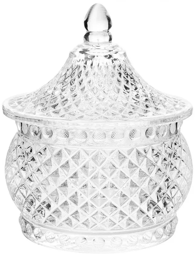 Sklenená úložná dóza na curovinky - Ø 8*10 cm