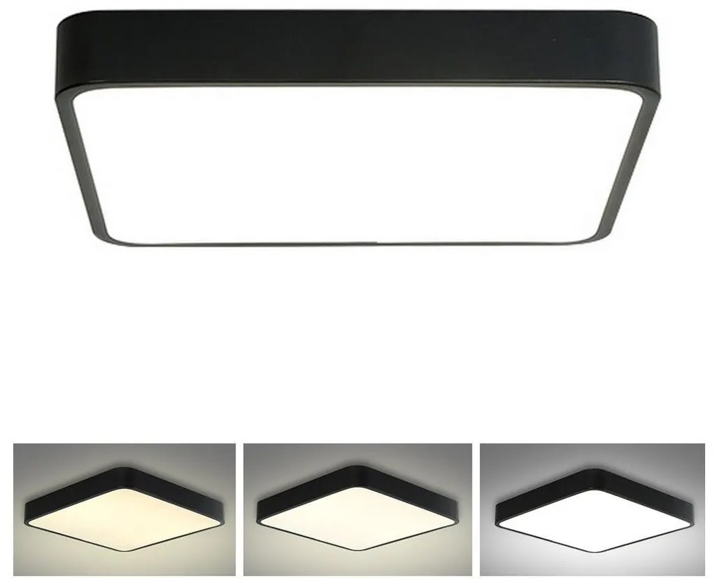 Brilagi - LED stropné svietidlo POOL LED/36W/230V 3000/4500/6000K 40x40 cm čiern BRI052