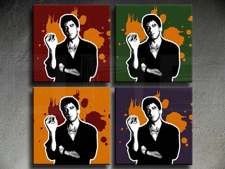 Ručne maľovaný POP Art obraz Scarface - AL PACINO