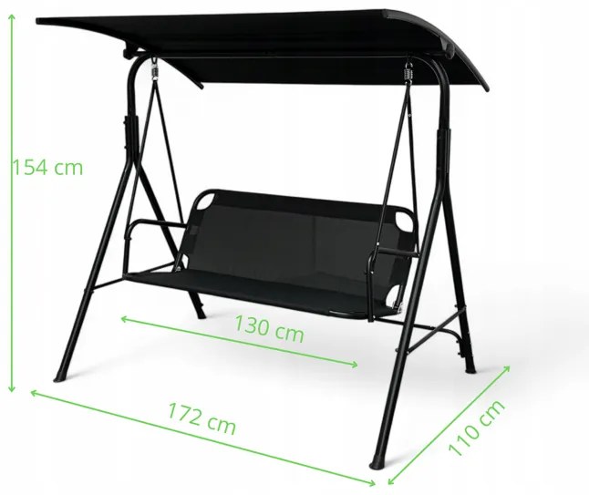 Záhradná hojdačka 4006D pre 3 osoby – zlatohnedá