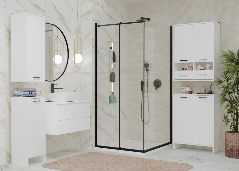 Spodná kúpeľňová skrinka s policami Nina 35 cm biela