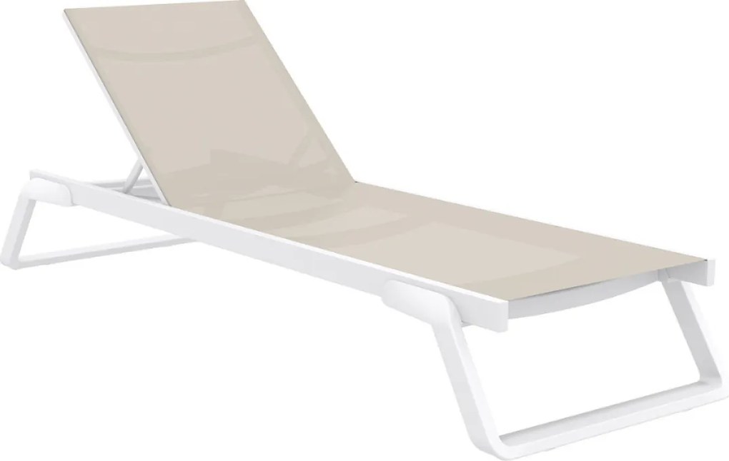 TROPIC záhradné lehátko white/taupe