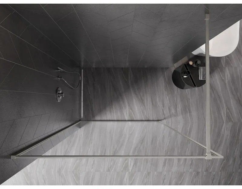 Mexen Kioto-F, sprchová zástena s rámom 130 x 202 cm, 8 mm číre sklo, oceľový profil, 800-130-104-97-00