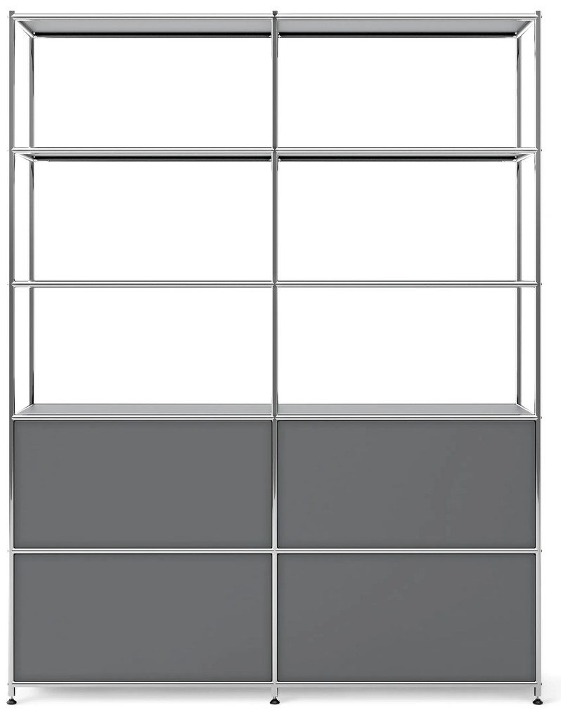 Vysoká kovová skrinka »CN3« so 4 výklopnými priečinkami, sivá