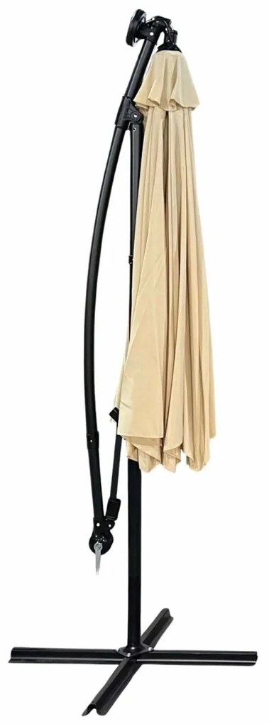 Záhradný slnečník MILIN s LED osvetlením 300 cm béžový