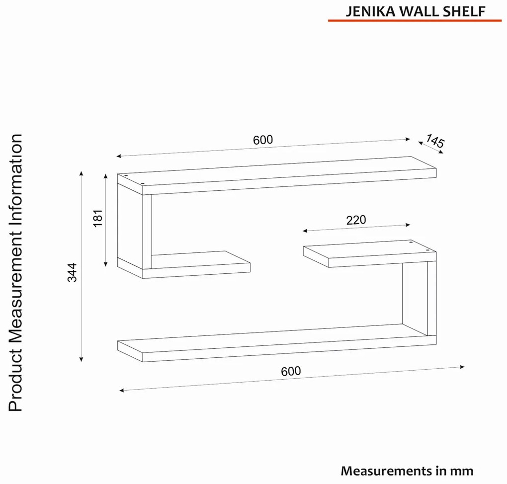 Regál Jenika White, 2 ks