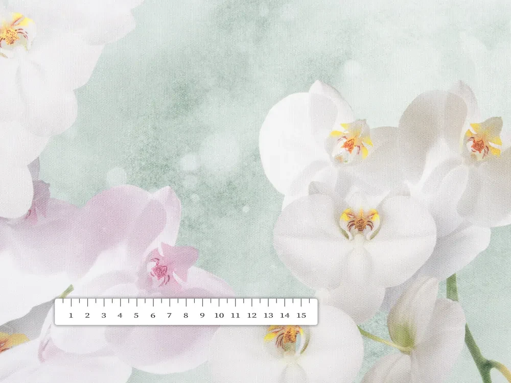 Biante Dekoračný štvorcový obrus PM-019 Orchidey na svetlo zelenom 90x90 cm