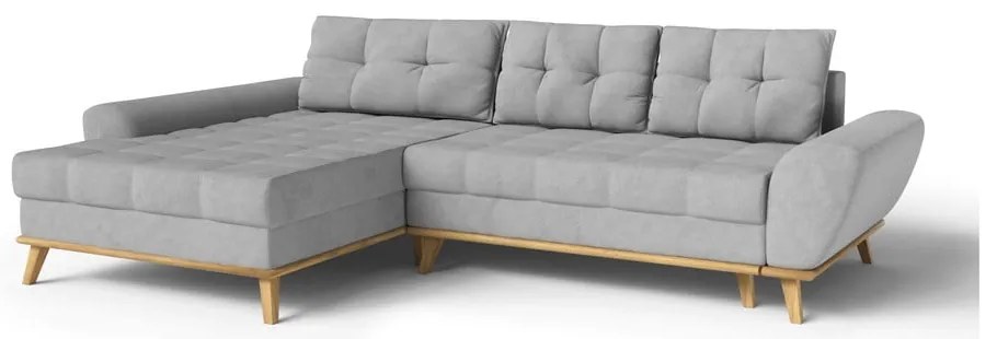 Svetlosivá rozkladacia rohová pohovka (ľavý roh) Balitco – Ropez