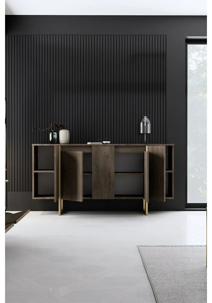 Skrinka Luxe Walnut and Gold