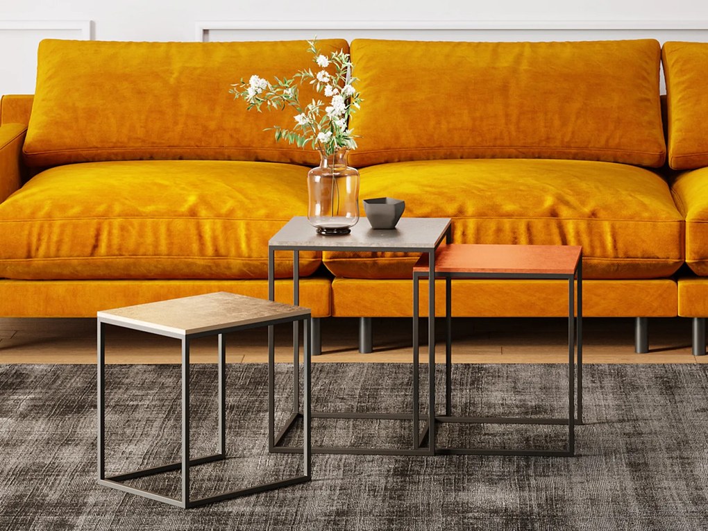 Loft set príručných stolíkov štvorec