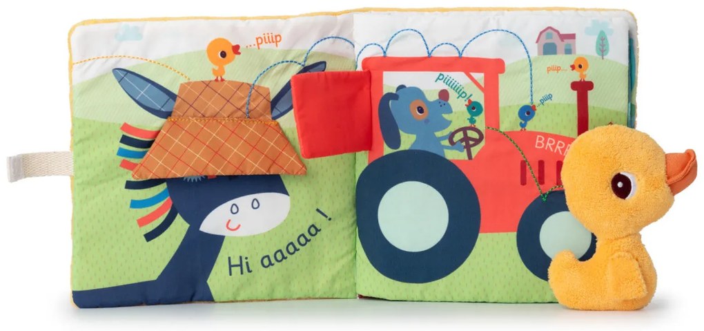 Lilliputiens - textilná knižka - Káčer Gaspard na farme