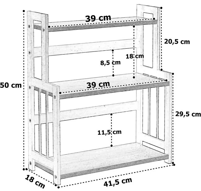Kuchynská polica CEZAR čierna